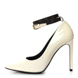 LOUIS VUITTON Monogram Patent Call Back Pumps 36 White 1494173 FASHIONPHILE at Fashionphile