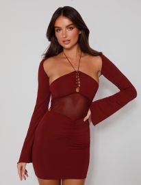 LOVILLA DRESS - BURGUNDY at Tiger Mist