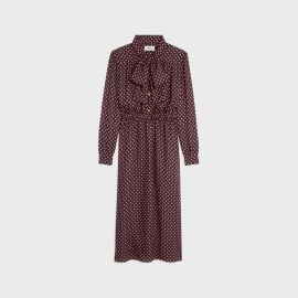 LOW LAVALLIRE DRESS IN SILK - BORDEAUXCRAIE CELINE at Celine