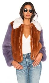 LPA Faux Fur Jacket 413 in Rust  amp  Lilac from Revolve com at Revolve