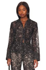 LPA Leo Velvet Burnout Blouse at Revolve