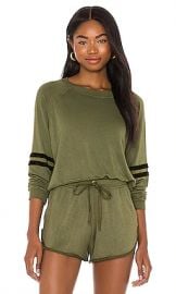 LVHR Sabina Crop Raglan Top in Olive from Revolve com at Revolve