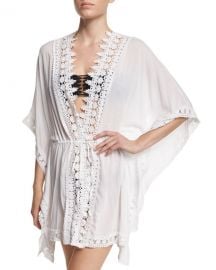 La Blanca Crochet Trim Kimono Coverup at Neiman Marcus