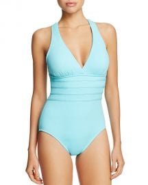 La Blanca Multistrap Cross Back Maillot One Piece Swimsuit ice blue at Bloomingdales