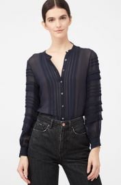 La Chemise Chiffon Stripe Top at Rebecca Taylor