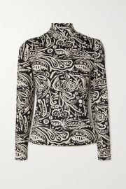 La Double J Printed stretch jersey turtleneck top at Net a Porter