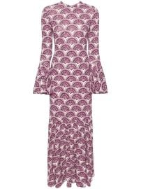 La DoubleJ Alba Fans-print Maxi Dress - at Farfetch