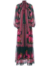 La DoubleJ Athena graphic-print Silk Dress Green at Farfetch