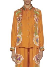 La DoubleJ Floral-Print Silk Boy Shirt at Neiman Marcus