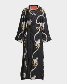 La DoubleJ Midnight Silk Twill Maxi Wrap Dress at Neiman Marcus