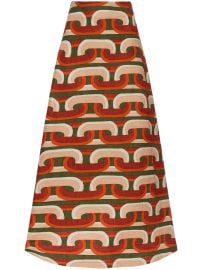 La DoubleJ Prometheus-print A-line Skirt Pink at Farfetch