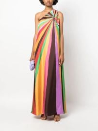 La DoubleJ Roy one-shoulder Silk Maxi Dress Green at Farfetch