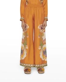 La DoubleJ Silk Printed Wide Palazzo Pants at Neiman Marcus