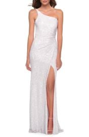 La Femme Sequin One-Shoulder Gown at Nordstrom