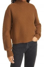 La Ligne Bobble Weave Cashmere Mock Neck Sweater Nordstrom at Nordstrom