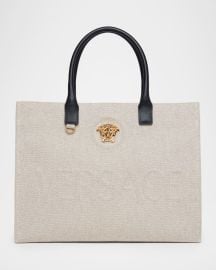 La Medusa Logo Canvas Tote Bag at Neiman Marcus