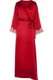 La Perla  Maison embroidered silk-satin robe at Net A Porter