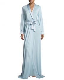 La Perla Airy Blooms Long Robe  Light Blue at Neiman Marcus