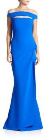 La Petite Robe di Chiara Boni - Melania Off-The-Shoulder Gown in Cobalt at Saks Fifth Avenue