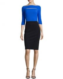 La Petite Robe di Chiara Boni Colorblock Cocktail Dress  Cobalt Black at Neiman Marcus