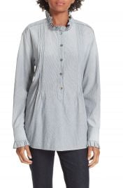 La Vie Rebecca Taylor Ruffle Neck Shirt at Nordstrom