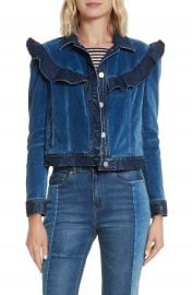 La Vie Rebecca Taylor Velvet Denim Jacket at Nordstrom