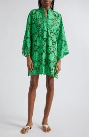 La Vie Style House Open Floral Lace Cover-Up Mini Caftan at Nordstrom