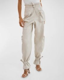 LaMarque Braxton Faux Leather Tie Waist Pull On Pants at Neiman Marcus