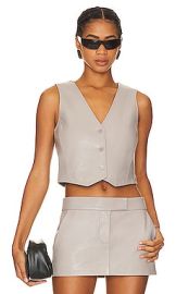 LaMarque Kallie Cropped Vest in Ash Grey at Revolve