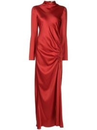 LaPointe Ruched detail satin gown at Farfetch