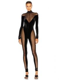 LaQuan Smith Off Shoulder Catsuit in Black  FWRD at Forward