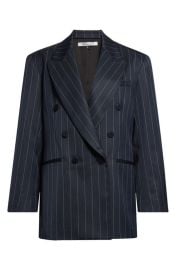 LaQuan Smith Pinstripe Double Breasted Oversize Boyfriend Blazer at Nordstrom