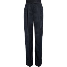 LaQuan Smith Pinstripe Pleated Wide Leg Trousers at Nordstrom