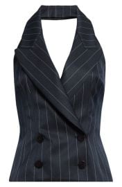 LaQuan Smith Pinstripe Tailored Halter Vest at Nordstrom