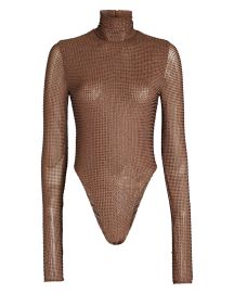 LaQuan Smith Sequined Bodysuit In Brown reg at Intermix