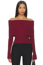 Lacademie By Marianna Namir Off Shoulder Sweater In Oxblood at Revolve