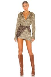 Lacademie The Kamille Mini Dress In Tan Brown Chain at Revolve
