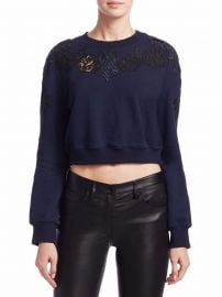 Lace Applique Sweatshirt at Saks Fifth Avenue