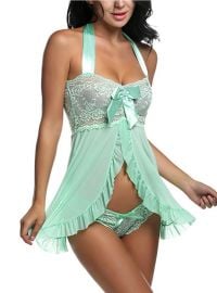 Lace Babydoll Strap Chemise Halter Lingerie by Avidlove at Amazon