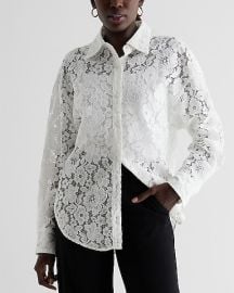 Lace Boyfriend Shirt at Express