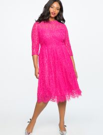 Lace Fit and Flare Dress by Eloquii at Eloquii