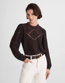 Lace-Insert Mockneck Long-Sleeve Top at Madewell