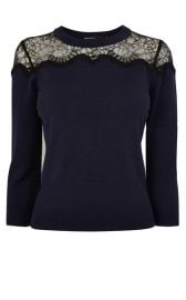 Lace Inset Knit Jumper at Karen Millen