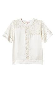 Lace Inset Top at Rebecca Taylor