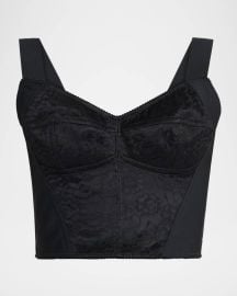 Lace Jacquard Crop Bustier Top at Neiman Marcus