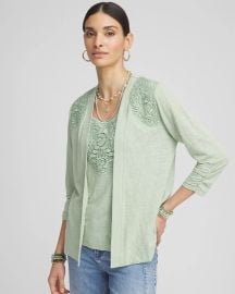 Lace Linen Cardigan Chicox27s at Chicos