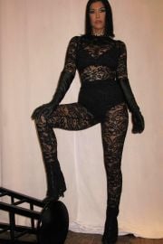 Lace Long Sleeve Catsuit at Boohoo