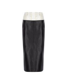 Lace Midi Leather Skirt Zeynep Arcay at Zeynep Arcay