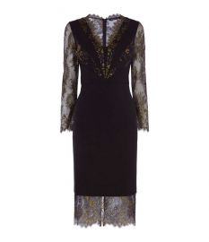 Lace Panel Pencil Dress by Karen Millen at Karen Millen