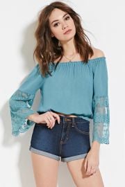 Lace-Paneled Top  Forever 21 - 2000186459 at Forever 21